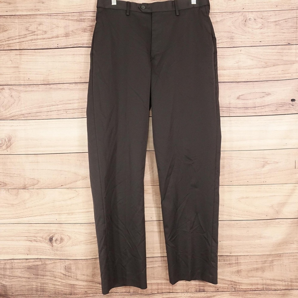 Croft & Barrow Dress Pants Mens 33x32 Classic Fit Flat Front Microfiber